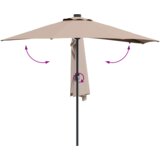 vidaXL Vrtni dežnik Taupe 294 x 150 x 223 cm blago | Shoptok.si