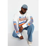 Trendyol Plus Size Sweatshirt - Ecru - Oversize Cene