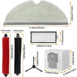 INORCO Zdruljiv Roborock Q5 Pro+/q8 Max+ (plus) Sesalnik Glavna stranska krtaa Hepa Filter Mop Krpa Vreke za prah Nadomestni deli + (htyu, (21984874) | Shoptok.si