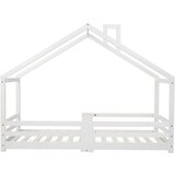 Lumor Otroška postelja v obliki hiše s zaščitno mrežo - 90x200 cm - Iz masivnega lesa - Bela, (22155670) | Shoptok.si