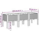  Vrtna sadilica s nogama crna 120 x 40 x 42 cm PP | Eponuda.ba