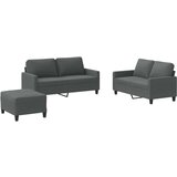 vidaXL 3-dijelni set sofa s jastucima tamnosivi od tkanine | shoptok.hr