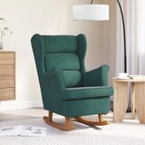  Ljuljačka stolica s naslonom, tamnozeleni baršun i puno drvo | shoptok.hr