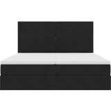  Postelja s shranjevanjem z vzmetnico Črna 200 x 200 cm Žamet, (5000100638) | Shoptok.si