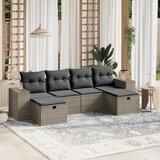 Maison Chic Seti vrtnega pohištva - Vrtna garnitura - Vrtni pohištvo set 6-delna z blazinami siv poli ratan, (21804169) | Shoptok.si