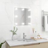  Zidno ogledalo s LED svjetlima četvrtasto stakleno | shoptok.hr