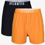 Atlantic Men Loose Boxers 2Pack - dark blue/yellow Cene
