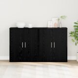 vidaXL Highboard 2 pcs Crni hrast 60 x 31 x 70 cm Konstruirano drvo | shoptok.hr