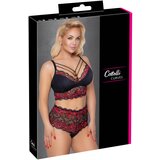 Cottelli curvies - cvjetna čipkasta donje rublje set (crna) - 2XL | shoptok.hr