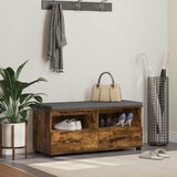  Klupa za hodnik s jastukom Dimljeni Hrast 100 x 38 x 46 cm | shoptok.hr