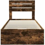  Krevetna konstrukcija s ladicama Dimljeni hrast 100 x 200 cm Smeđa 206 x 102 x 100 cm | Shoptok.si