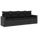  4-dijelni set vrtnih sofa od poliratana s jastucima crni | shoptok.hr