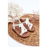Boto White Kids' Patent Sandals with Bow and Velcro Strap Joratia | ePonuda.com