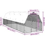  Kavez za kokoši s krovom 2,5x8x2,25 m pocinčani čelik | Eponuda.com