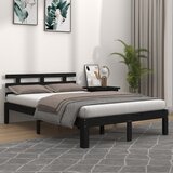 Maison Chic Posteljni okvir - Dvoposteljna postelja - Zakonska postelja črn iz trdnega lesa 200x200 cm-J4936, (21765859) | Shoptok.si