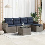  6-dijelni set vrtnih sofa od poliratana s jastucima sivi | shoptok.hr