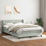 vidaXL Krevet s oprugama i madracem svjetlosivi 160x210 cm baršunasti | shoptok.hr