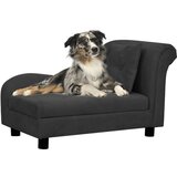 vidaXL Sofa za pse s jastukom crna 83 x 44 x 44 cm plišana | shoptok.hr