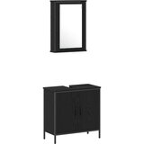  Set namještaja za kupaonicu Zidne 4 pcs Crna Konstruirano drvo | shoptok.hr