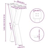  Noge za klubsko mizico v obliki črke X 2 kosa antracitne 38 x (42-43) cm jeklo, (22123654) | Shoptok.si