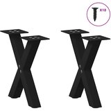  Noge za klub stolić u obliku slova X, 2 kom, crne, 30 x (30-31) cm, čelik | shoptok.hr