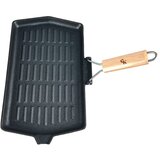 Grill King cast iron jumbo grill ponev s snemljivim lesenim ročajem, 19x34 cm, (21567557) Cene