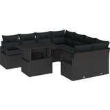  9-dijelni vrtni sofe set s jastučićima crni poli ratan dvosjed vrtni sofe s jastučićima crni poli ratan | shoptok.hr