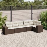  6-dijelni set vrtnih sofa od poliratana s jastucima smeđi | shoptok.hr