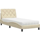  Postelja z vzmetnico krem 90x190 cm blago, (22053959) | Shoptok.si