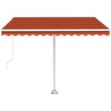  Ročno zložljiva tenda z LED lučmi 350x250 cm oranžna in rjava, (20803748) | Shoptok.si