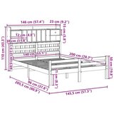 vidaXL Krevet s regalom za knjige bez madraca 140x200 cm od borovine | shoptok.hr
