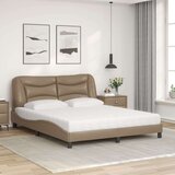  Postelja z vzmetnico kapučino 160x200 cm umetno usnje | Shoptok.si