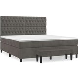  Box spring postelja z vzmetnico temno siva 180x200 cm žamet, (21089224) | Shoptok.si