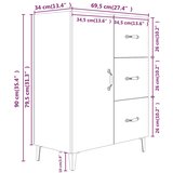  Komoda boja dimljenog hrasta 69,5x34x90 cm konstruirano drvo | shoptok.hr
