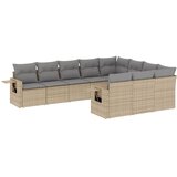  10-dijelni set vrtnih sofa s jastucima bež od poliratana | shoptok.hr