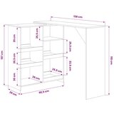  Barski stol s pomičnom policom boja hrasta 138 x 39 x 110 cm | shoptok.hr