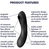 Satisfyer Curvy Trinity 4 - Vaginalni in klitorisni vibrator z možnostjo polnjenja (črn) | Shoptok.si