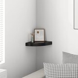  Plutajuća kutna polica visoki sjaj crna 25 x 25 x 3,8 cm MDF | shoptok.hr