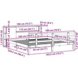  Knjižna postelja brez vzmetnice vošč. rjava 180x200 cm borovina, (21607708) | Shoptok.si