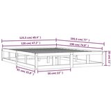  Posteljni okvir črn 120x190 cm 4FT trden les, (20795105) | Shoptok.si