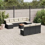 vidaXL 11-dijelni set vrtnih sofa od poliratana s jastucima crni | shoptok.hr
