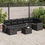  8-dijelni set vrtnih sofa od poliratana s jastucima crni | shoptok.hr