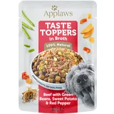 Applaws Ekonomično pakiranje Taste Toppers u juhi vrećice 24 x 85 g - Govedina s mahunama, batatom i crvenom paprikom
