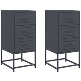 Maison Chic Dvo delni komplet Nočne omarice - Nočne mize antracit 36x39x78 cm jeklo, (21687249) Cene