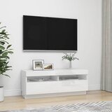 TV ormarić s LED svjetlima visoki sjaj bijeli 100 x 35 x 40 cm | shoptok.hr