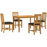  Blagovaonski set 5 kom. Crna Čvrsto Hrastovo Drvo | shoptok.hr