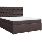  Krevet s oprugama i madracem tamnosmeđi 200x200 cm od tkanine | shoptok.hr