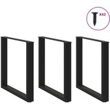  Noge za blagovaonski stol U-oblik 3 kom Crne 80 x (72-73) cm Čelik | Eponuda.com