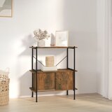 The Living Store Regal z omarico 3-nadstropen 80x40x92 cm jeklo in inž. les - Regal Z Omarico, (21436397) Cene