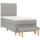  Okvir kreveta s oprugama i madrac svjetlosivi 80x200cm tkanina | shoptok.hr